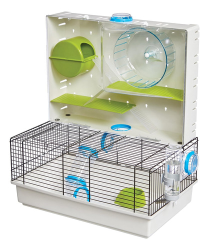 Jaula Para Hamster De Alambre Con Rueda De Juego Y Rampa