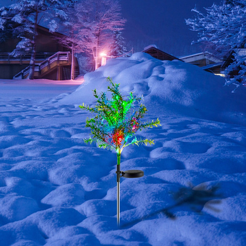 Árbol De Navidad Led Con Luz Nocturna Solar Para Decoración