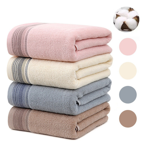 Y 2 Pcs Toalla Baño Completo Grande 100% Algodón 70×140 Cm