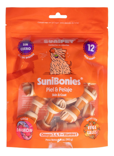 Snacks Perros Sunibonies Piel Sana Y Pelaje Brillante 192gr