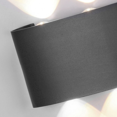 Aplique De Pared Exterior 6w Led Luz Cálida Decoración Hogar Color Negro