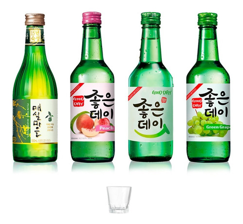 Imagen 1 de 5 de Combo Plus Soju (4 Botellas + 1 Vasito)