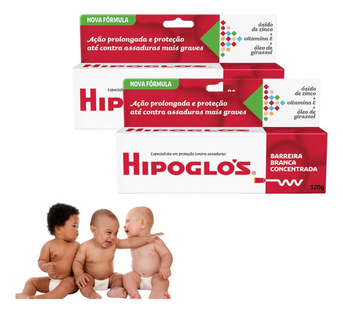 2 Un Pomada Hipoglos Original 120g Tratamento Intensivo