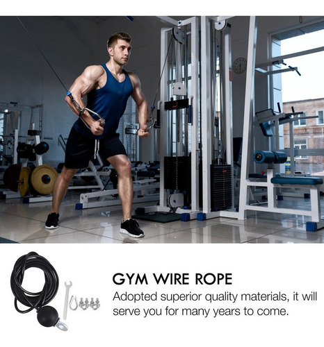 . Sistema De Polea De Gimnasio, Cable Ajustable, 3 M