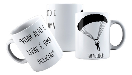 Caneca Cerâmica Parapente Paraglider Voo Livre E Alto