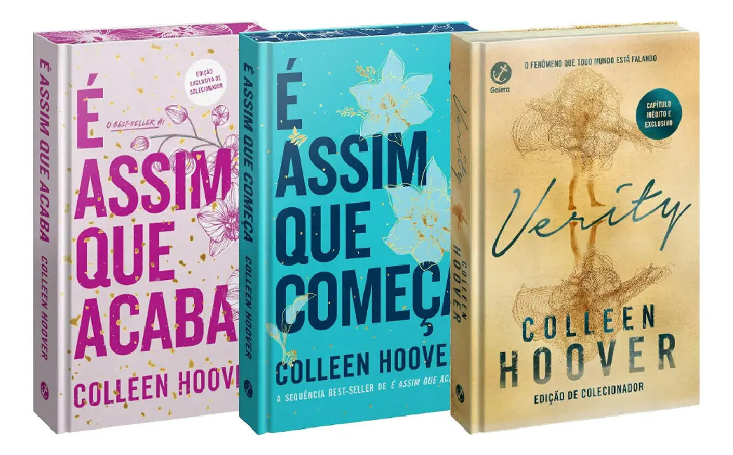 Coleção Colleen Hoover É Assim Que Acaba + É Assim Que Começa + Verity (edições De Colecionador), De Colleen Hoover., Vol. 1. Editorial Kit De Livros, Capa Mole, Edição 20240101 00:00:00 Em