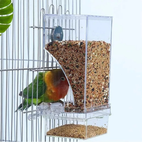 Automático Comedero Para Jaulas De Pájaros Acrílica