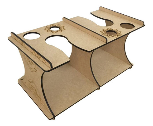 Mesa Suporte Para Narguile Pequeno Duplo Mdf 1293