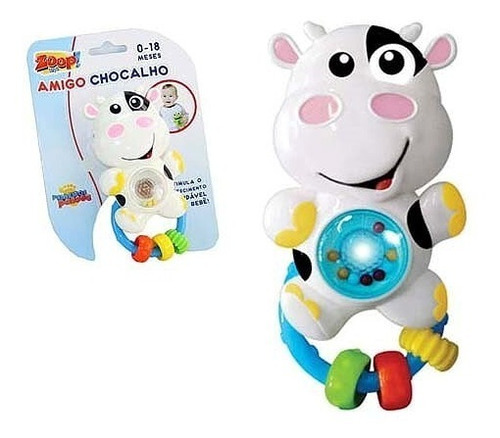 Imagem 2 de 3 de Chocalho C/ Som E Luz Para Bebê - Vaquinha - Zoop Toys