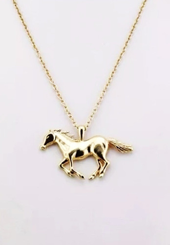 Cordão Colar Country Cavalo Folheado A Ouro 18k