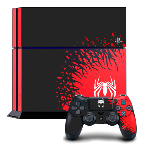  Skin Adhesivo Ps4 Fat Edicion Spiderman Decora Y Protege