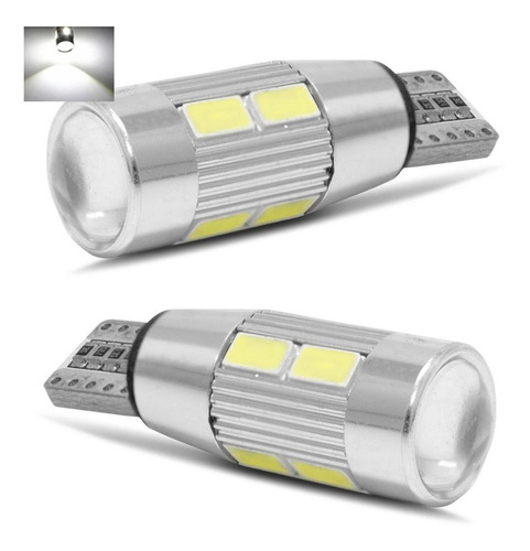 Kit 2 Lampada T10 Cambus 10 Led W5w Branco Canceller 12v