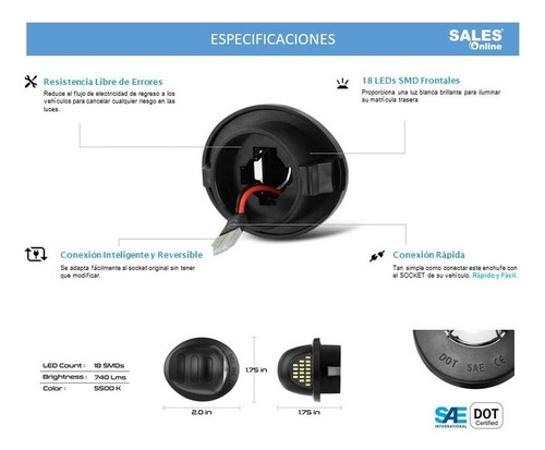 Lampara Led Luz Placa Matricula Trasera Para Ranger 1985