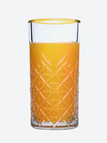 12 Vasos De Vidrio Timeless Oro De 450 Ml Pasabahce Color Transparente