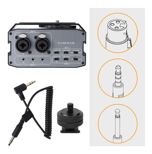 Comica Cvm-ax3 Adaptador Mezclador De Audio Dual Xlr/3,5 Mm/
