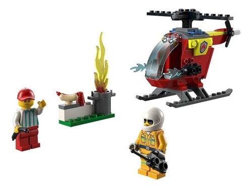Kit De Construcción Lego City Helicóptero De Bomberos 60318 Cantidad de piezas 53