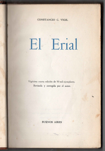 El Erial - Constancio C. Vigil - Antiguo 1951