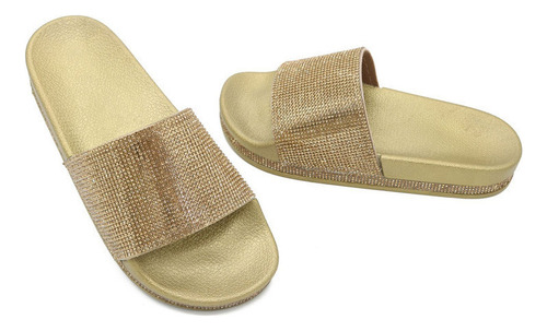 Zapatillas Estilo Diamantes De Imitación Y Sandalias De Suel