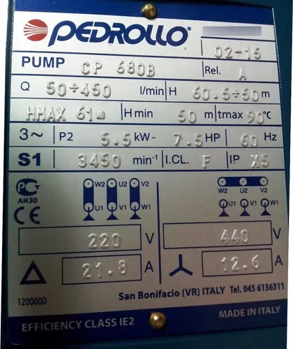 Bomba Pedrollo Cp680b 7.5hp