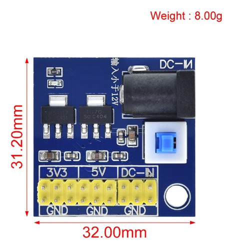 Módulo Fuente De Poder 12v A 3,3-5v, Reductor Buck, Arduino