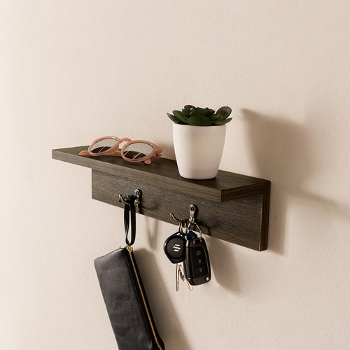 Perchero De Pared Tula Vianney Con 2 Ganchos Negro