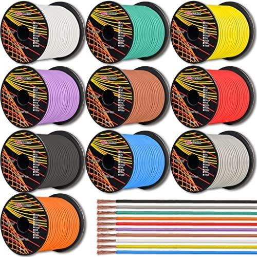 16 Gauge Primary Wire 10 Roll Color Combo100 Pies Por Color 