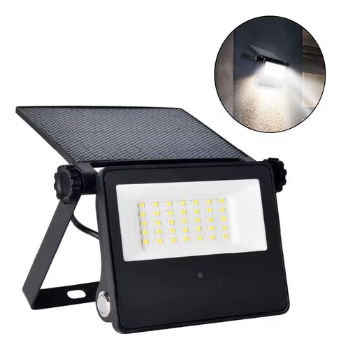 Lampara Foco Solar Led 180w + Panel Solar Integrado Control Remoto Carcasa Negro Luz Blanca Frio Calidad