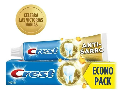 5 Pza Pasta Dental Crest Anti-sarro Con Capa Protectora 140