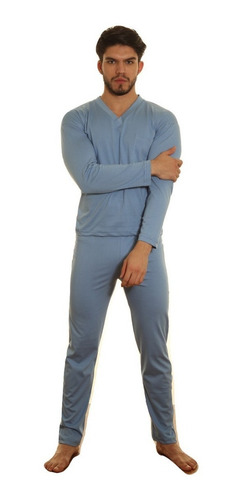 Imagen 1 de 5 de Pijama Jersey Liso M/larga P/largo Puro Algodon