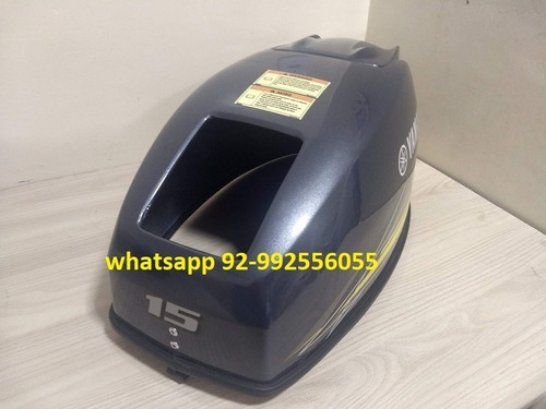 Imagem 4 de 4 de Capo Para Motor De Popa Yamaha 15 Hp Paralelo Faixa Amarela