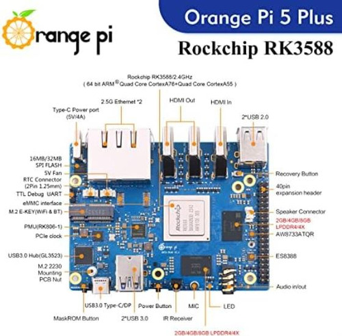 Orange Pi 5 Plus 16gb Rockchip Rkcore Computadora De Placa Ú