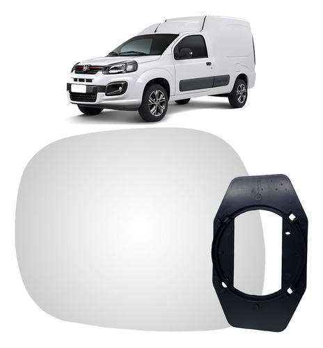Lente Espelho Retrovisor C/base Fiorino 2014 A 2024 Esquerdo