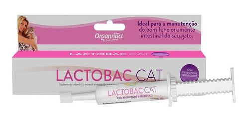 Suplemento Vitamínico Para Gatos Lactobac Cat 16g Organnact