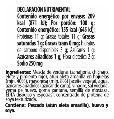 Ensalada De AtĂșn Tuny Con Mayonesa 8 Pzas De 135 G