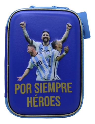 Cartuchera Campeones Argentina Afa Messi 2 Pisos Eva 3d