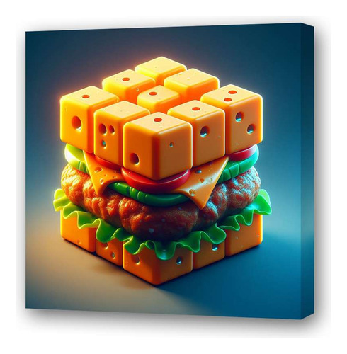 Cuadro 30x30cm Hamburguesa Burger Arte Para Bar Food M1