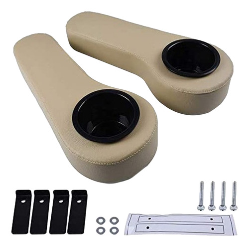 Juego De 2 Cojines Del Reposabrazos Del Asiento Marrón