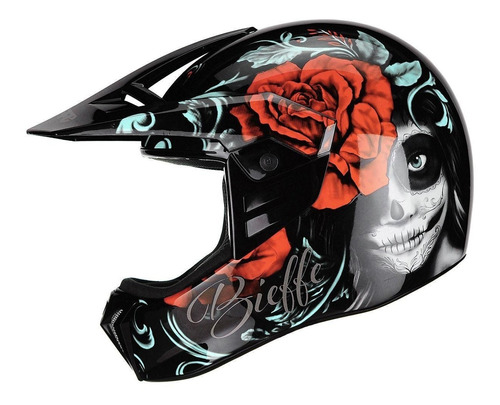 Capacete Bieffe Senorita Preto E Laranja Tamanho 60