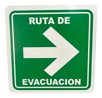 Comprar Letrero Ruta Evacuacion Derecha Verde 20x20