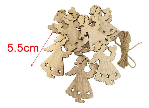 4 Paquete De 2-6 10x Rebanadas De Madera Navideñas Ángel