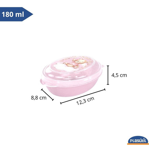 Kit 2 Saboneteira 180 Ml Rosa Azul Decorada Bebê Plasútil