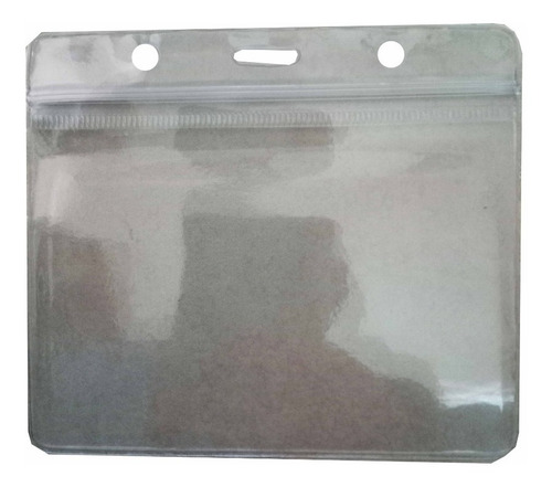 50 Pzs Porta Gafete Vinil Transparente Grande Horizontal