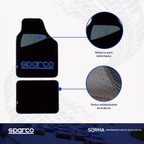 Imagen 3 de 9 de Cubre Alfombra Auto Sparco Universal 4 Piezas De Polyester