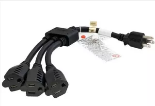 Cable Power Extension Nema 5-15p A 3 X Nema 5-15r 40cm