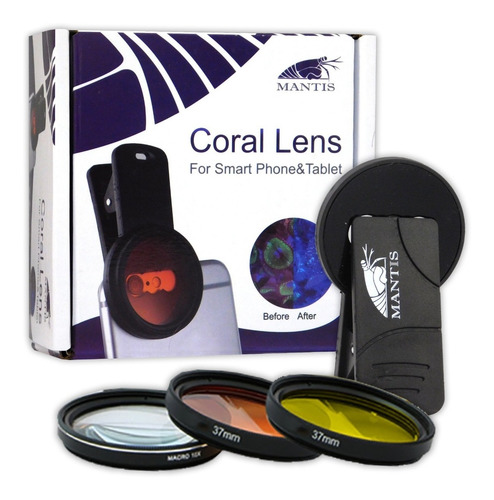Imagen 3 de 10 de Lente Corales Filtro Para Celulares O Tablet Acuario Mantis