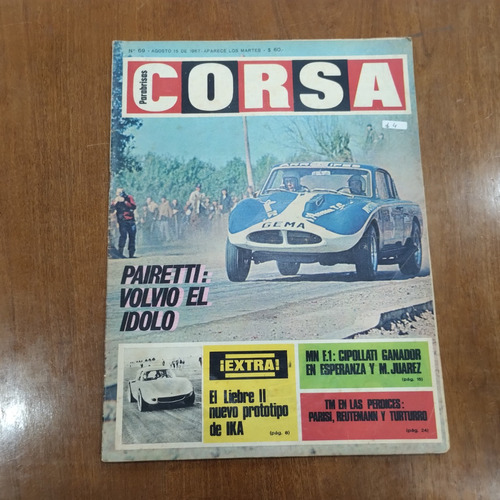 Revista Corsa Parabrisas, Ed. Abril, N°69 Agosto 1967