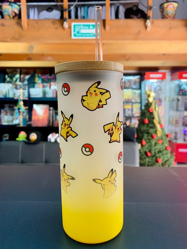 Vaso Vidrio Pikachu Pokemon