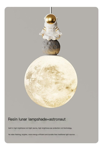 Lámpara Colgante Lunar Astronauta Dibujos Animados For Niños