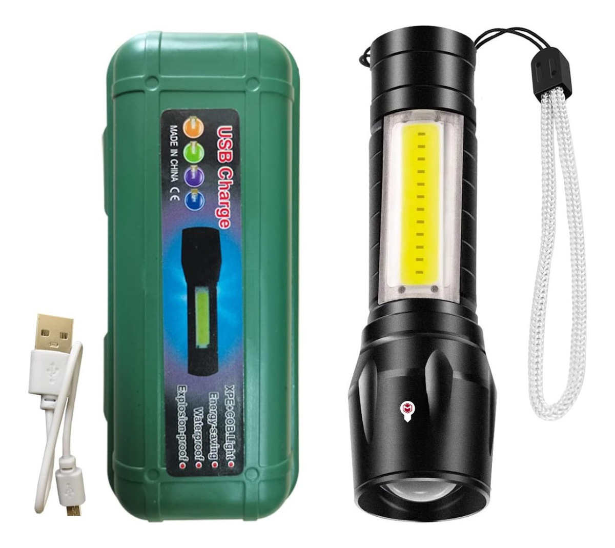 Mini Linterna Led Recargable Camping Foco Ajustable Con Zoom Color de la luz Blanca