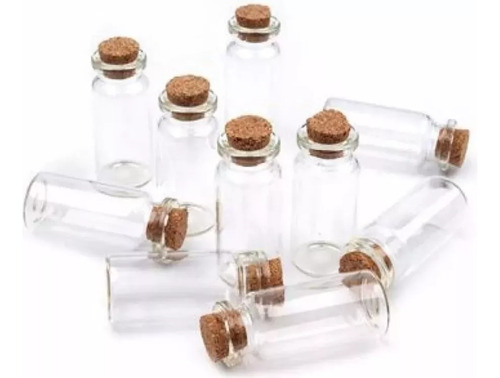 60 Botellitas Botella Vidrio Con Corcho Souvenir 6x2cms 14ml